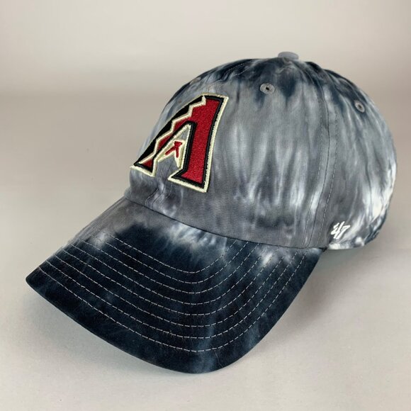 Arizona Diamondbacks Black Gray White Tie Dye 47 Brand Clean Up Strapback Hat - Picture 1 of 6